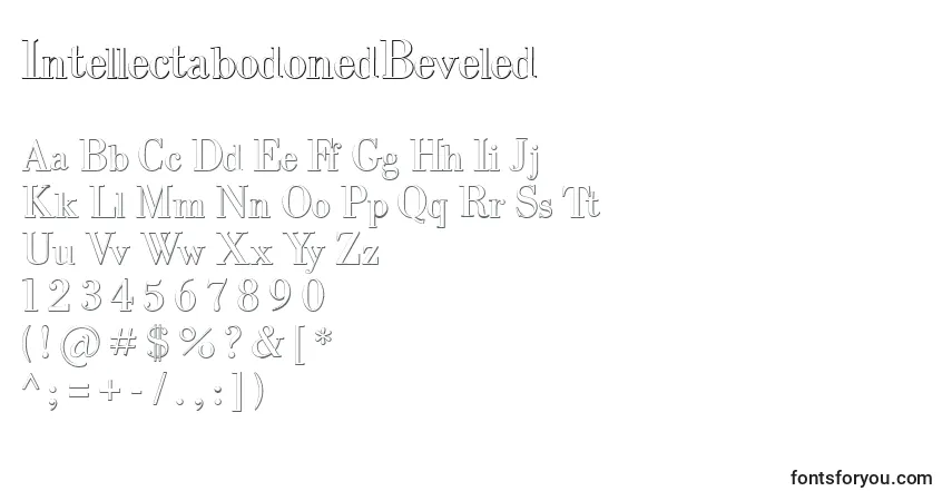 Шрифт IntellectabodonedBeveled – алфавит, цифры, специальные символы