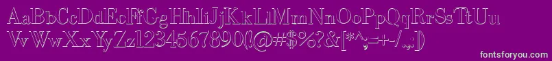 IntellectabodonedBeveled Font – Green Fonts on Purple Background