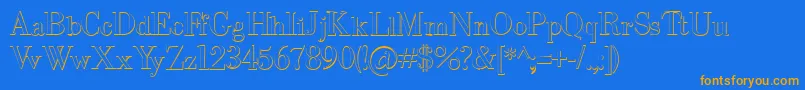 IntellectabodonedBeveled Font – Orange Fonts on Blue Background
