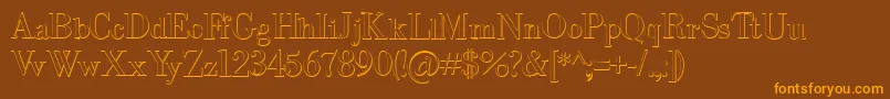 IntellectabodonedBeveled Font – Orange Fonts on Brown Background