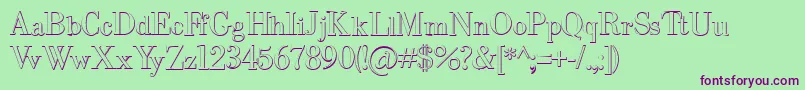 IntellectabodonedBeveled Font – Purple Fonts on Green Background