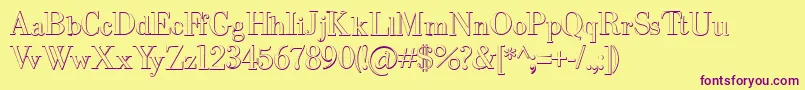 IntellectabodonedBeveled Font – Purple Fonts on Yellow Background
