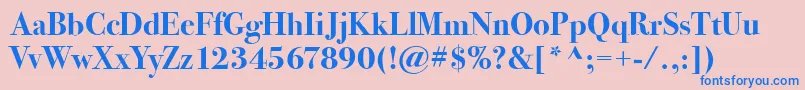 BodoniSeventytwoItcBold Font – Blue Fonts on Pink Background