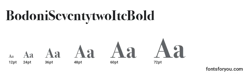 BodoniSeventytwoItcBold Font Sizes