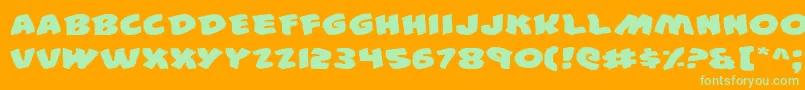 44FontExpanded Font – Green Fonts on Orange Background