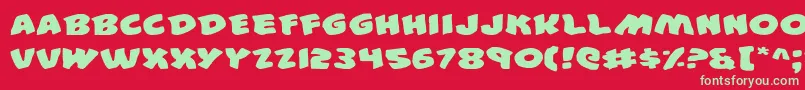 44FontExpanded Font – Green Fonts on Red Background