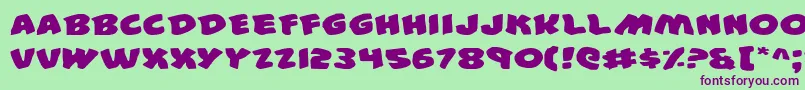 44FontExpanded Font – Purple Fonts on Green Background