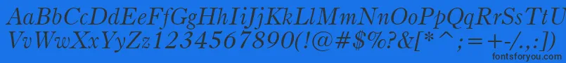 BruceOldStyleItalicBt Font – Black Fonts on Blue Background