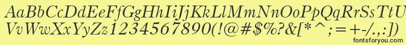 BruceOldStyleItalicBt Font – Black Fonts on Yellow Background