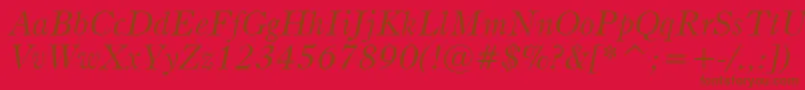 BruceOldStyleItalicBt Font – Brown Fonts on Red Background