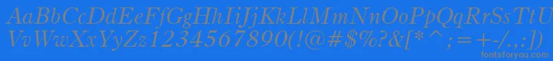 BruceOldStyleItalicBt Font – Gray Fonts on Blue Background