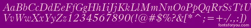 BruceOldStyleItalicBt Font – Pink Fonts on Purple Background