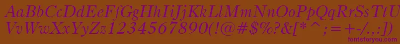 Шрифт BruceOldStyleItalicBt – фиолетовые шрифты на коричневом фоне