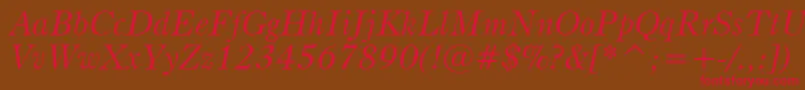 BruceOldStyleItalicBt Font – Red Fonts on Brown Background