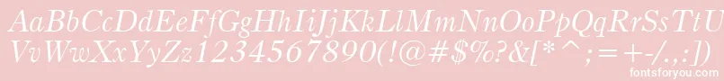 BruceOldStyleItalicBt Font – White Fonts on Pink Background