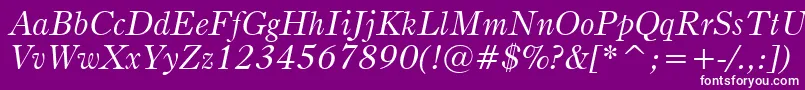 BruceOldStyleItalicBt Font – White Fonts on Purple Background