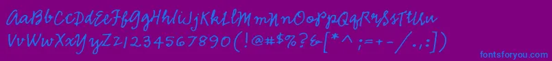 Emmascriptmvbstd Font – Blue Fonts on Purple Background