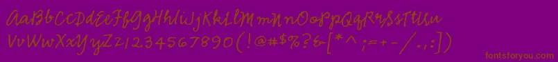 Emmascriptmvbstd Font – Brown Fonts on Purple Background