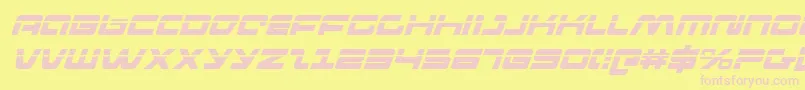 Fonte PulseRifleLaserItalic – fontes rosa em um fundo amarelo