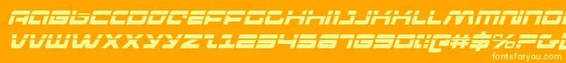 PulseRifleLaserItalic Font – Yellow Fonts on Orange Background