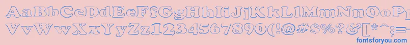 RockletterTransparent Font – Blue Fonts on Pink Background
