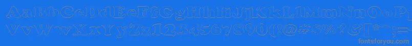 RockletterTransparent Font – Gray Fonts on Blue Background