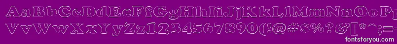 RockletterTransparent Font – Green Fonts on Purple Background