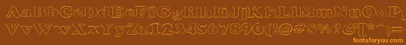 Fonte RockletterTransparent – fontes laranjas em um fundo marrom