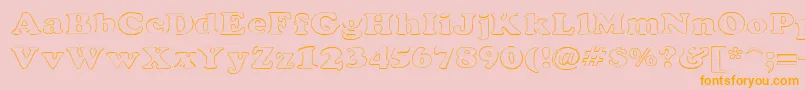 RockletterTransparent-Schriftart – Orangefarbene Schriften auf rosa Hintergrund