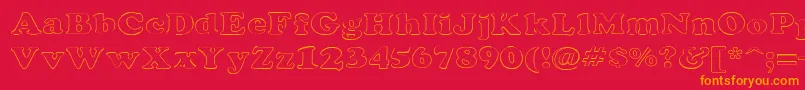 RockletterTransparent Font – Orange Fonts on Red Background