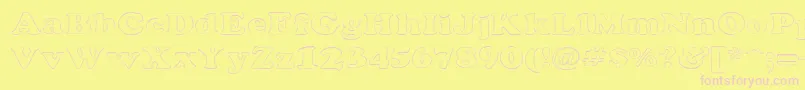 RockletterTransparent Font – Pink Fonts on Yellow Background