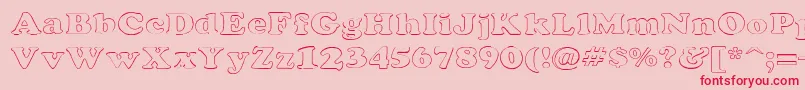 RockletterTransparent Font – Red Fonts on Pink Background