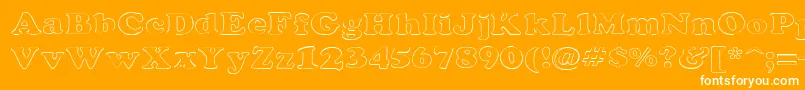 RockletterTransparent Font – White Fonts on Orange Background