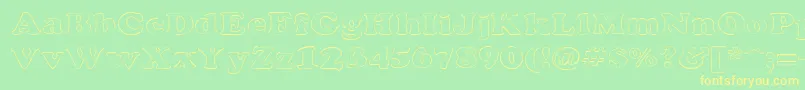RockletterTransparent Font – Yellow Fonts on Green Background