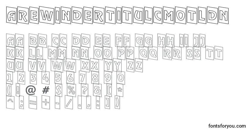 A fonte ARewindertitulcmotldn – alfabeto, números, caracteres especiais