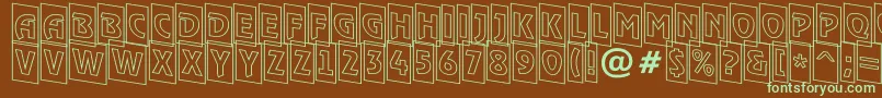 ARewindertitulcmotldn-fontti – vihreät fontit ruskealla taustalla