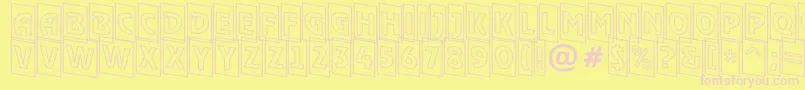 ARewindertitulcmotldn-fontti – vaaleanpunaiset fontit keltaisella taustalla
