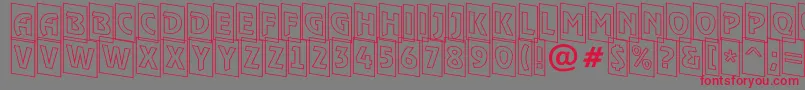 フォントARewindertitulcmotldn – 赤い文字の灰色の背景