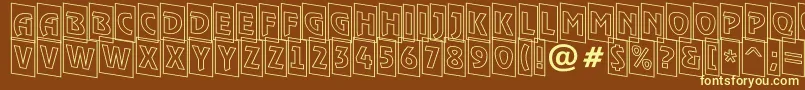 ARewindertitulcmotldn-fontti – keltaiset fontit ruskealla taustalla