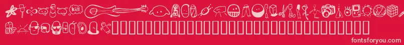Tombats Font – Pink Fonts on Red Background