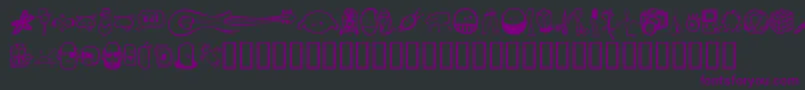 Weitere Informationen zur Tombats-Schriftart Tombats-Schriftart – Violette Schriften auf schwarzem Hintergrund
