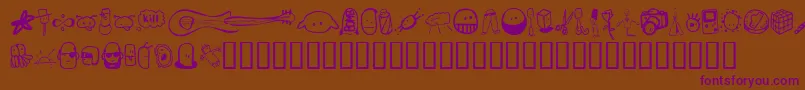 Tombats-Schriftart – Violette Schriften auf braunem Hintergrund