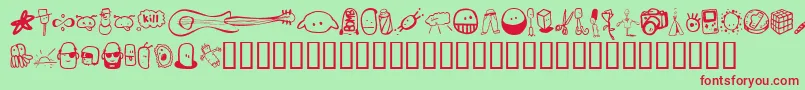 フォントTombats – 赤い文字の緑の背景
