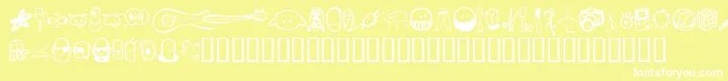 Czcionka Tombats – białe czcionki na żółtym tle