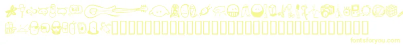 Czcionka Tombats – żółte czcionki na białym tle
