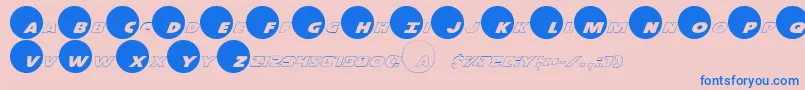 Dotcmrp Font – Blue Fonts on Pink Background