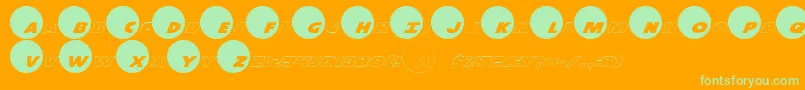 Dotcmrp Font – Green Fonts on Orange Background