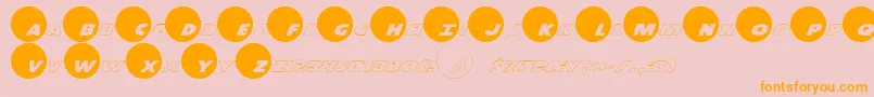 Dotcmrp-Schriftart – Orangefarbene Schriften auf rosa Hintergrund