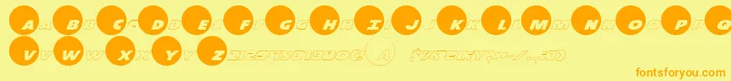Dotcmrp Font – Orange Fonts on Yellow Background