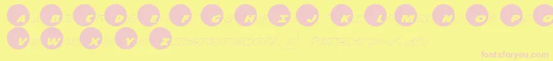 Dotcmrp Font – Pink Fonts on Yellow Background